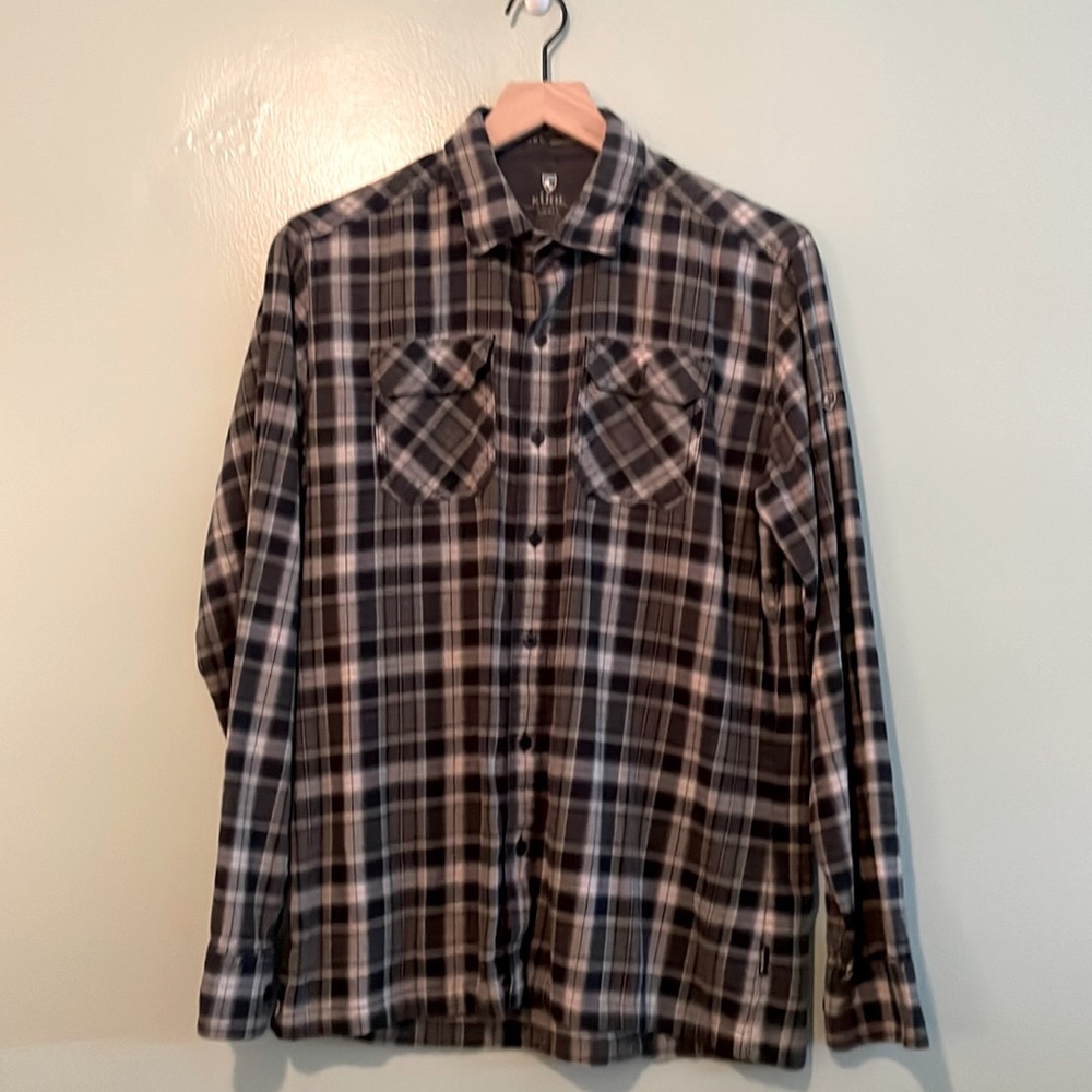 KUHL Men’s Dillingr Flannel Shirt Black Sage. Size Small